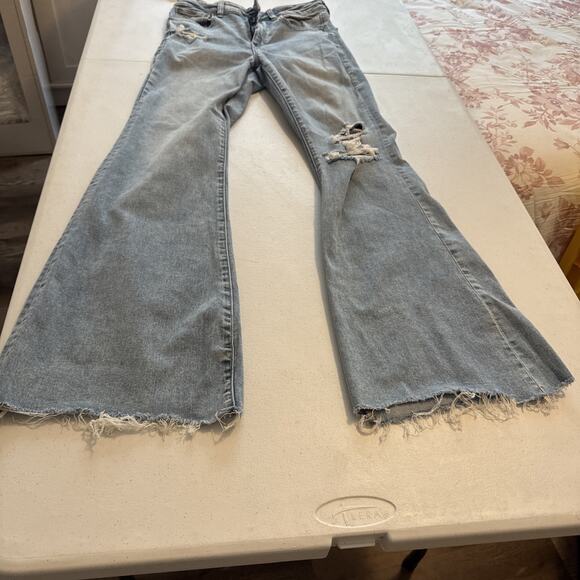 AMERICAN EAGLE 18 SUPER HIGH RISE FLARE NEXT LEVEL STRETCH WOMENS JEANS - Picture 5 of 5